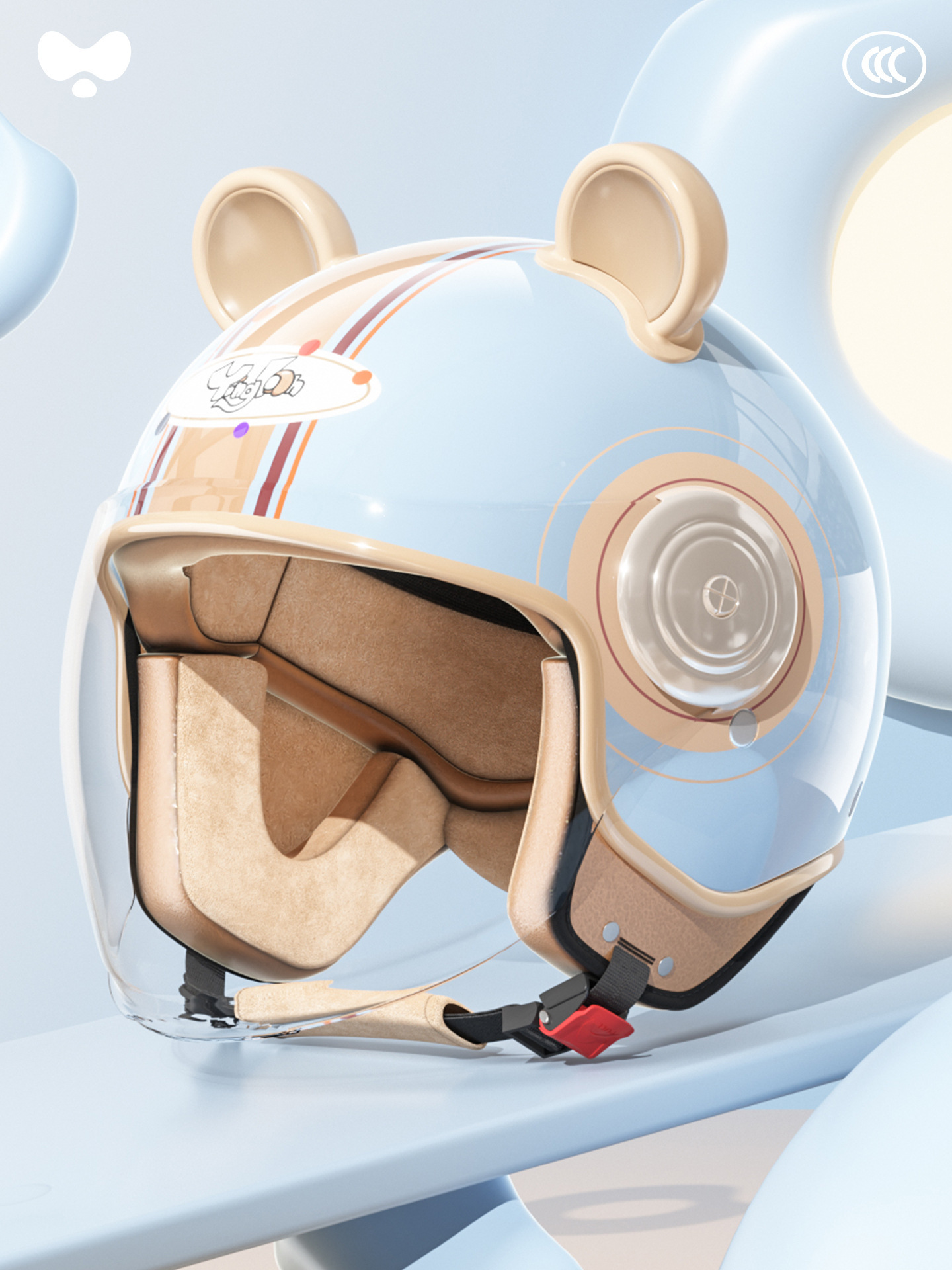 Seasons – Motuoche Motosiklet kaskı (dəbilqə) - 3c-adult-blue-hd-long-mirror-class-a-new-national-standard