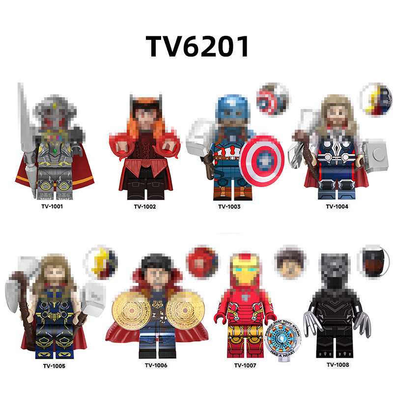 Tv6201 Super Hero Series Ultron Wanda Doctor Strange Assembled Building Block Toy Figures Tv1001-1008