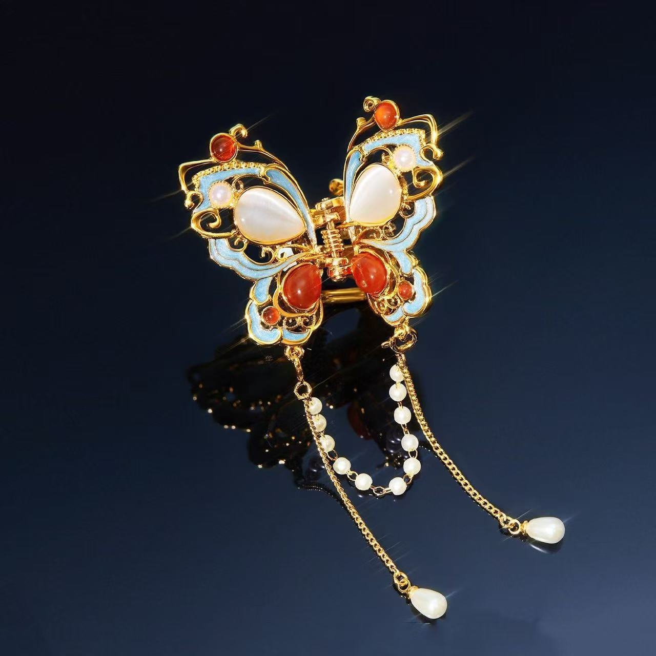 Exquisite Treasure Butterfly Hair Clip, Shark Hair Clip, Unique Design Clip, High-End, Elegant and Accessible Luxury