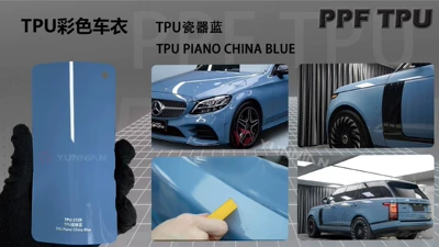 Automotive Film, Tpu Color-Changing Film with - 15215m-5-years-warranty-tpu-porcelain-blue-water-sticker