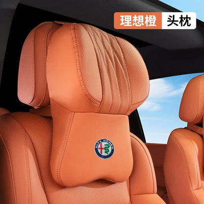 Headrest – Alfa Romeo Giulia Stelvio - alpha-airline-headrest-ideal-orange-1-pack