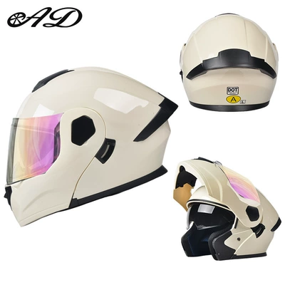 Breathable for Summer, Motosiklet kaskı (dəbilqə) - dot3c-beige-colorful-mirror-hd-mirror-m-size-55-56cm
