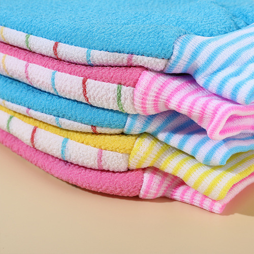 Bijing AB Double-Sided Scrubbing Towel, Coarse and Fine on Both Sides, Adhesive Fiber, Removes Dirt Without Pain, Two-Sided Bath Towel