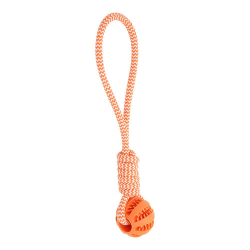 Cross-border pet toy dog ​​bite-resistant cotton rope hand-pulled food leakage ball molar teeth cleaning dog training interactive educational toy ball