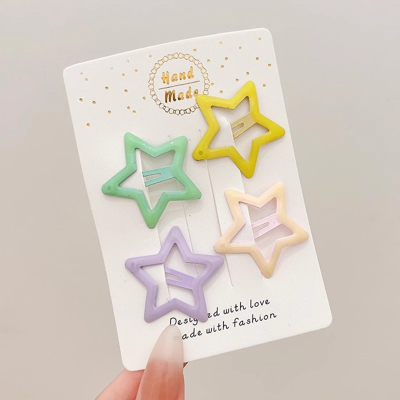 Bonitos pinzas de cabello de estrellas para niños pinzas de cabello de bebés niñas frente lateral pinzas de cabello de frangeo pinzas de dopamina pinzas de cabello