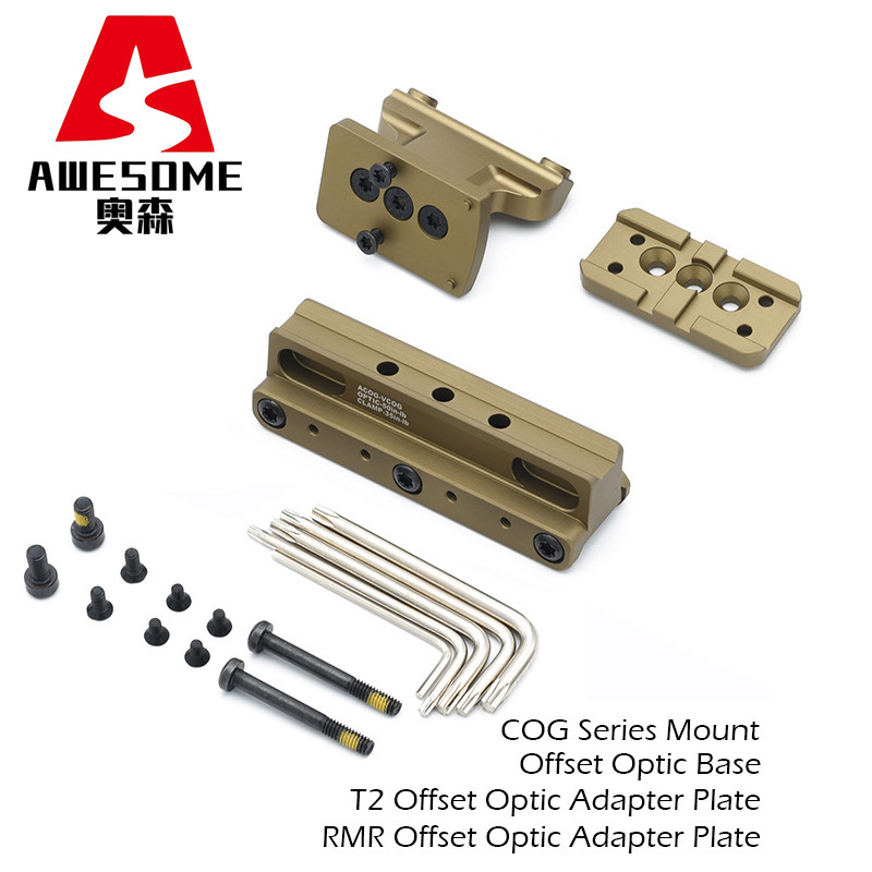 高品质UNITY ACOG增高底座+T2 RMR footprint 45度支架 斜位增高