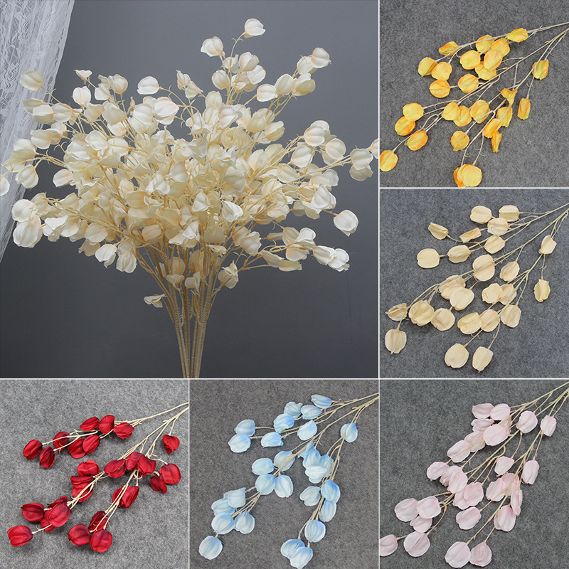 新款仿真灯笼果花吊顶花假花家居装饰花婚礼堂宴会厅软装婚庆绢花