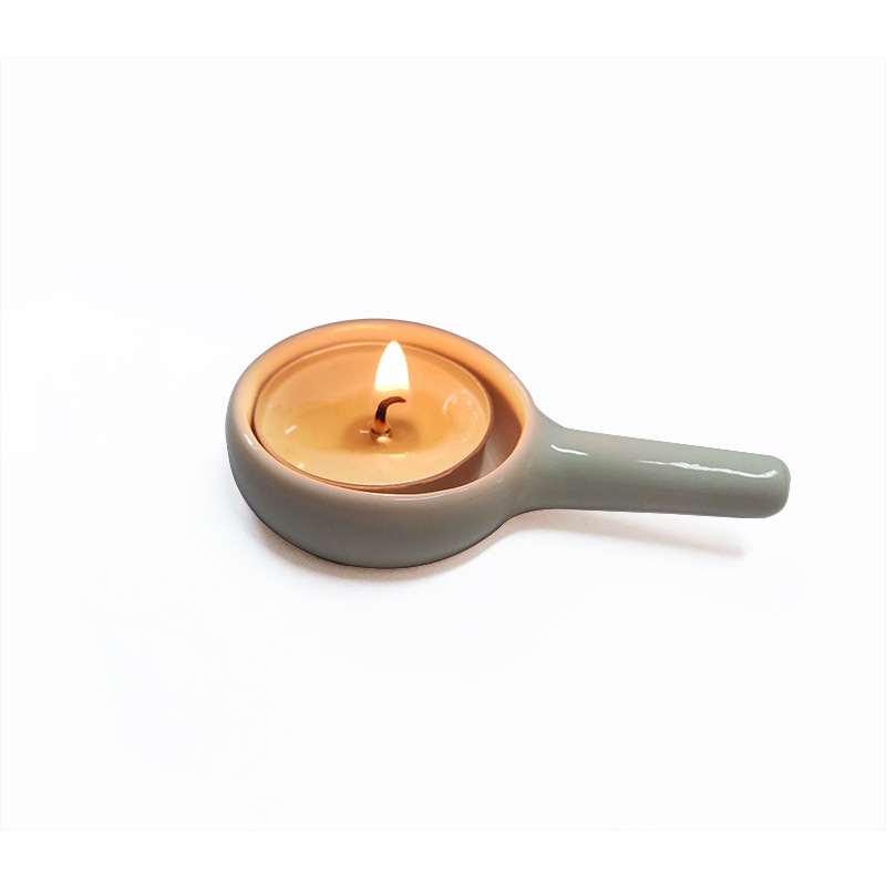 Portavelas de cerámica en blanco y negro, soporte para incienso o velas decorativas, suministro directo de fábrica