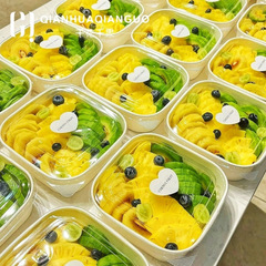 千花千果使い捨て果物箱正方形包装角型白色クラフト紙サラダ