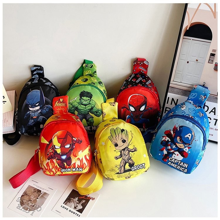 Cross-Border New Style Children's Chest Bag, Cute Cartoon Fashion Coin Purse for Boys and Girls, Printed Outdoor Small Backpack