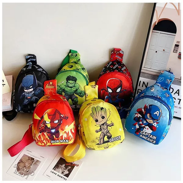 Cross-Border New Style Children's Chest Bag, Cute Cartoon Fashion Coin Purse for Boys and Girls, Printed Outdoor Small Backpack