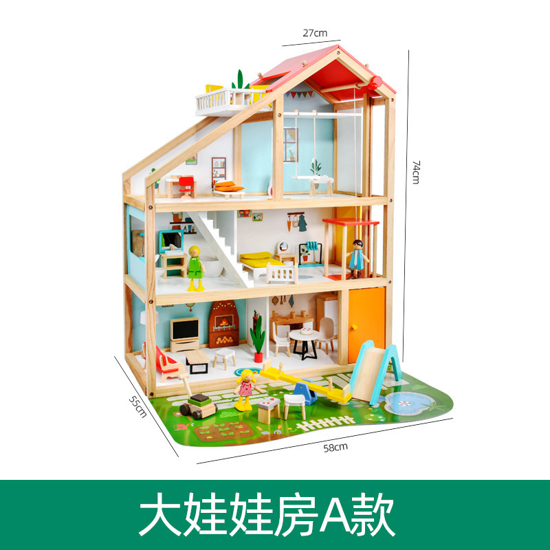 Casa de juguetes para niños diy cabaña regalos de madera maciza casa de la princesa desmontaje casa de muñecas juguetes