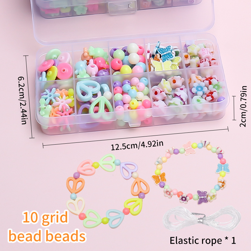 Fabricantes de juguetes de cuentas para niños pulseras diy paquete de material hecho a mano 10 cuentas caja de regalo al por mayor