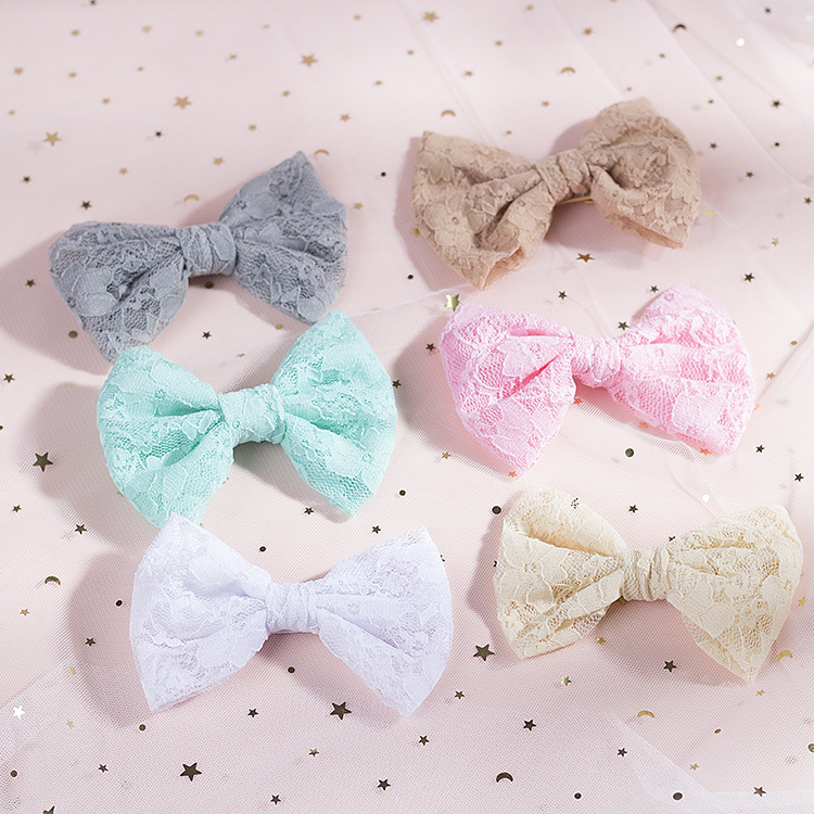 Children's Lace Bow Hair Clip display picture 19