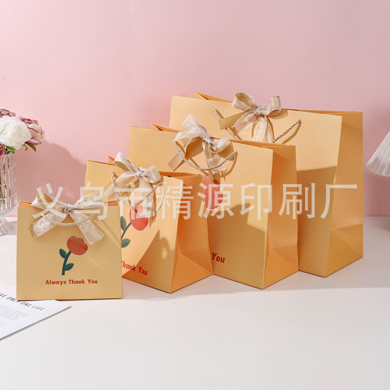 礼品袋玫瑰小花朵礼物伴手礼包装袋纸袋生日手提袋子高级感ins风|undefined