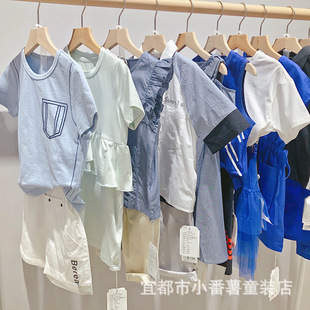 Balabala Aono Summer 24 Brand Brand Tailou Huzhou Weaili Детская одежда первой