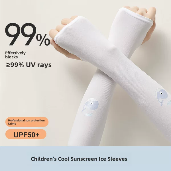 Children's ice sleeve sunscreen UV UPF50 ice silk sleeve sleeve high elastic breathable student outdoor wholesale generation