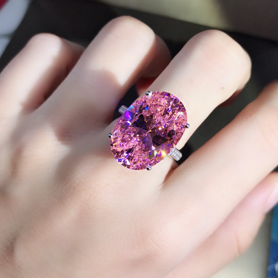 15 quilates VVS grado 3EX importado de alto carbono anillo de diamantes de plata esterlina de cinco capas de platino grueso anillo electrochapado