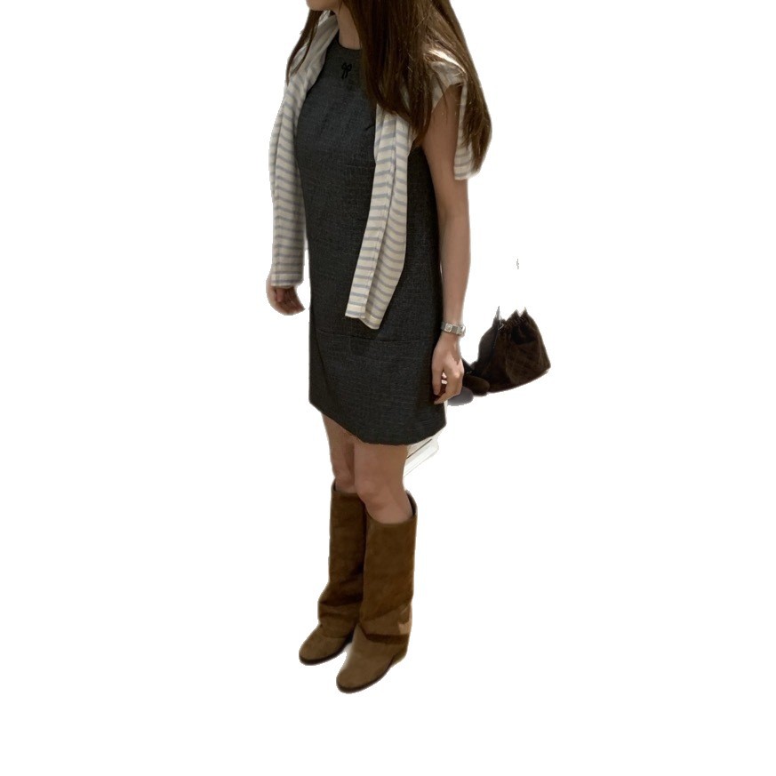 plush Women's Boots, Chunky Heel High Boots, Round Toe Low Heel Western Cowboy Boots 2025 Fall/Winter New Arrivals_voghion.com