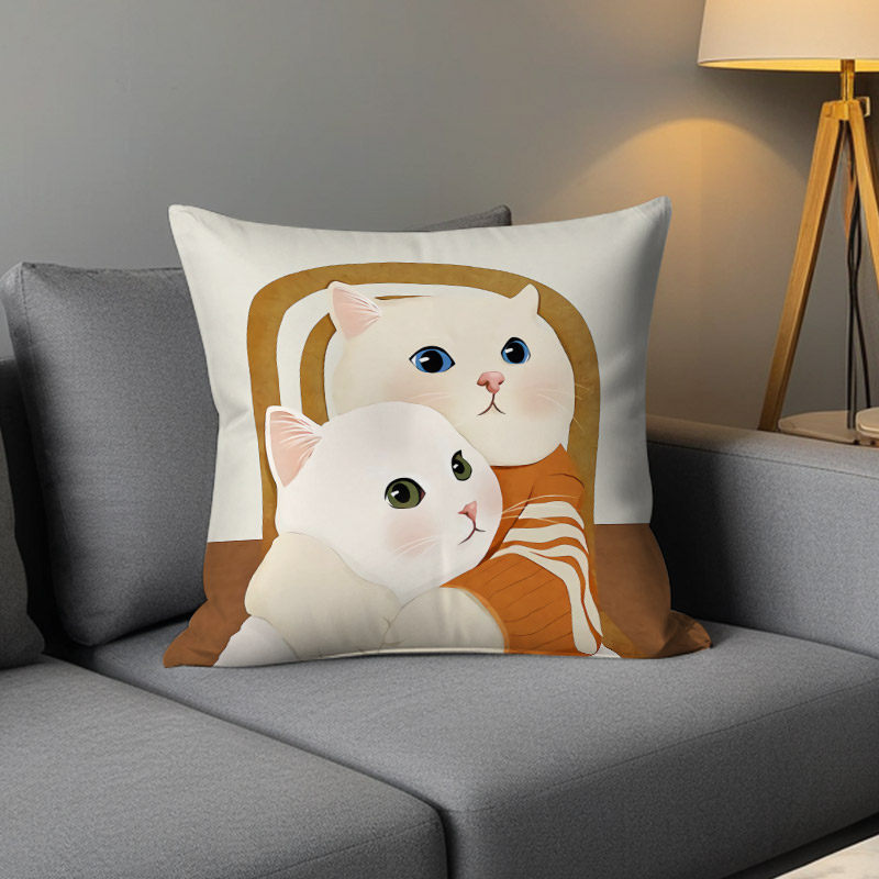 Luz de lujo nórdico simple almohada de viento naranja geométrica impresa de doble cara cojín de ventana flotante decoración sofá sala de estar almohada