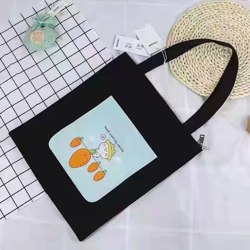 ins学院风印花学生单肩包女大容量韩版帆布包简约百搭日系手提袋