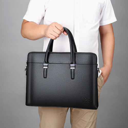 Cross-border supply men's handbags shoulder crossbody bag business briefcase computer bag soft leather men's bag