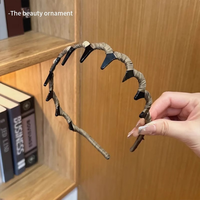 Diámetro flash Louis princesa de París, banda de cabello para la mujer no estrangulada, banda de cabello para lavar la cara, cabeza de cabeza alta con dientes antideslizantes, toque de cabello para el cabello