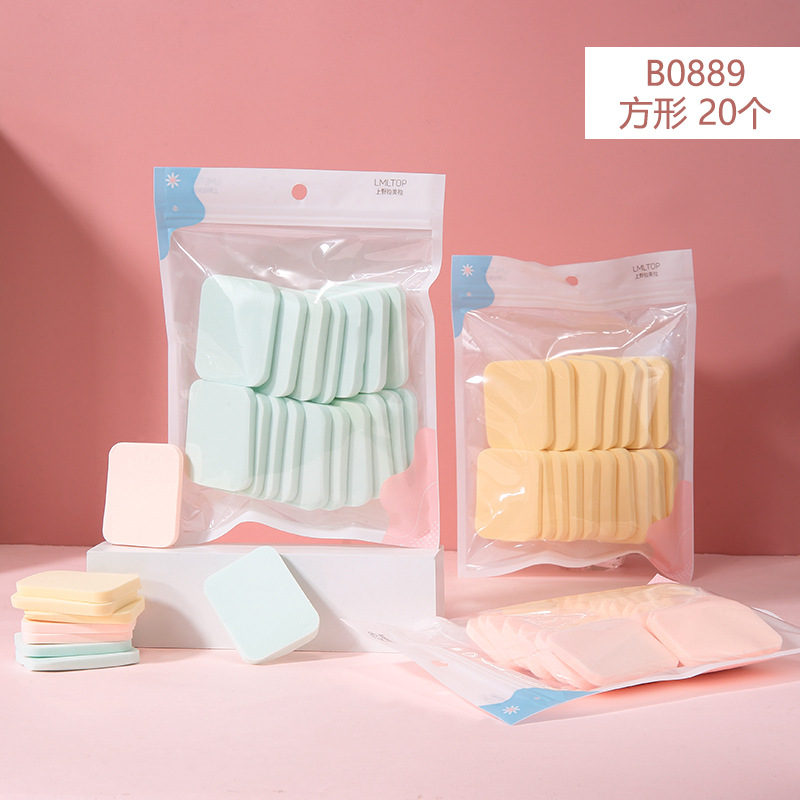 LMLTOP hidrófilo remojo de agua gran soplo de polvo redondo galería de fotos en forma de diamante maquillador colección de bolsas de soplo de maquillaje