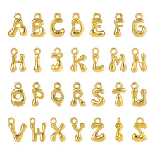 欧美跨境爆款气泡字母配件个性潮流百搭26字英文字母18K项链吊坠