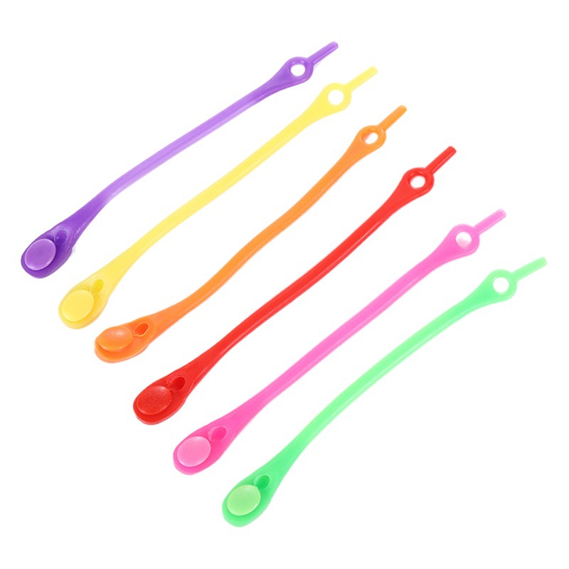 De producción propia y auto-vendido TikTok color de silicona sin cordones elásticos perezosos cordones adultos niños cabeza redonda elástico sin cordones