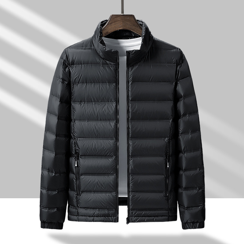 Down jacket men's autumn and winter light plus size stand collar liner portable outdoor inner short warm thin coat