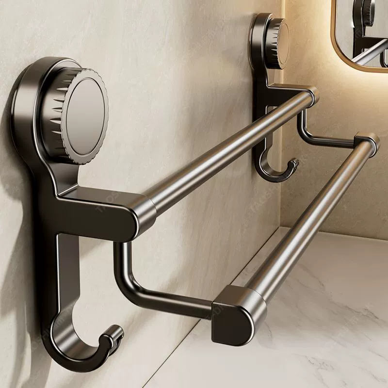 Новая вешалка для полотенец на присоске для ванной комнаты, настенная полка для хранения без перфорации, двойная вешалка для полотенец для ванной комнаты