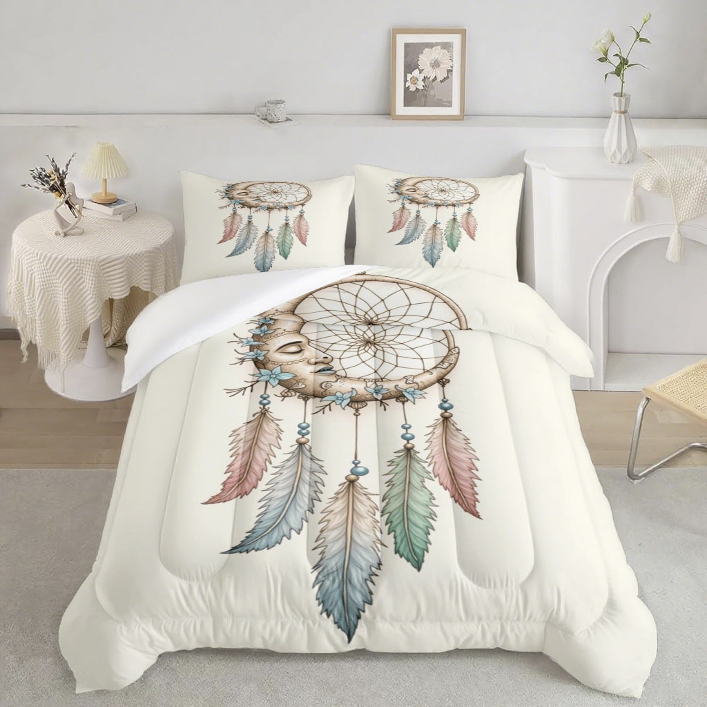 TEMU / JIT transfronterizo dreamcatcher 3D impresión digital 180gms edredón conjunto de ropa de cama