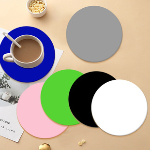 Cross-Border Popular Round Coaster Placemat Food Grade Silicone High Temperature Resistant Pattern Logo Printed Silicone Coaster Placemat
