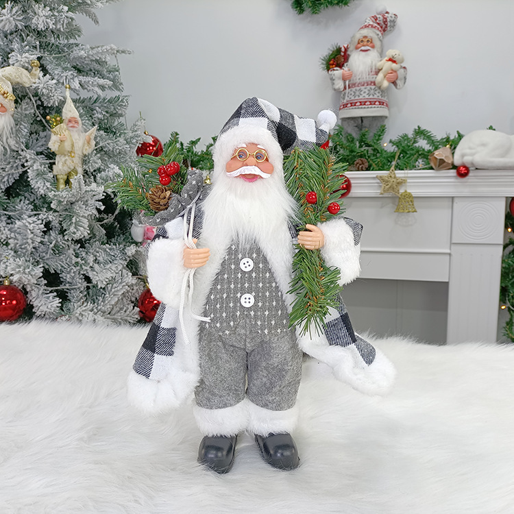 クロスボーダー新型クリスマス老人公仔家庭装飾品布芸人形置物店のショーウインドーに立っている人形|undefined