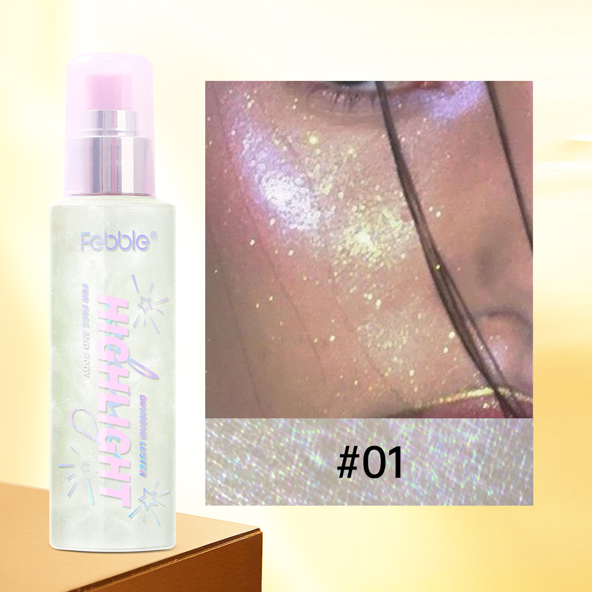 Febble transfronterizo serie de oro a prueba de agua spray líquido cuerpo líquido image 7