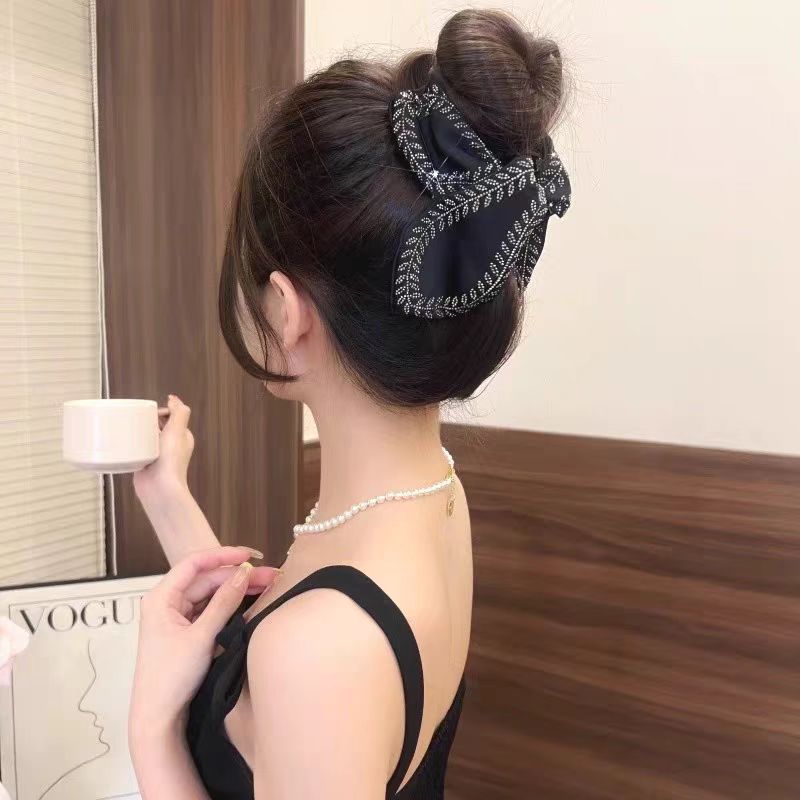 韩式设计感叶片麦穗鲨鱼夹百搭高级感发卡后脑勺发抓布艺头饰|undefined