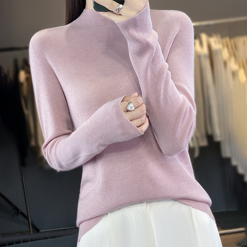 Thin woolen demi-season knitted sweater