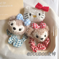 新しい髪飾りシェリー薔薇ケイティ猫髪輪ひも学院スタイル赤格子頭ひもカップルかわいい髪飾り