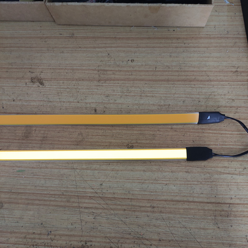 Qìchē – Cold light sheet Light Strip - yellow-1cm100cm-with-battery-box