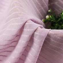 雪尼尔直条纹面料 提花雪纺条纹色织布 春夏透气时尚衬衫裙子布料