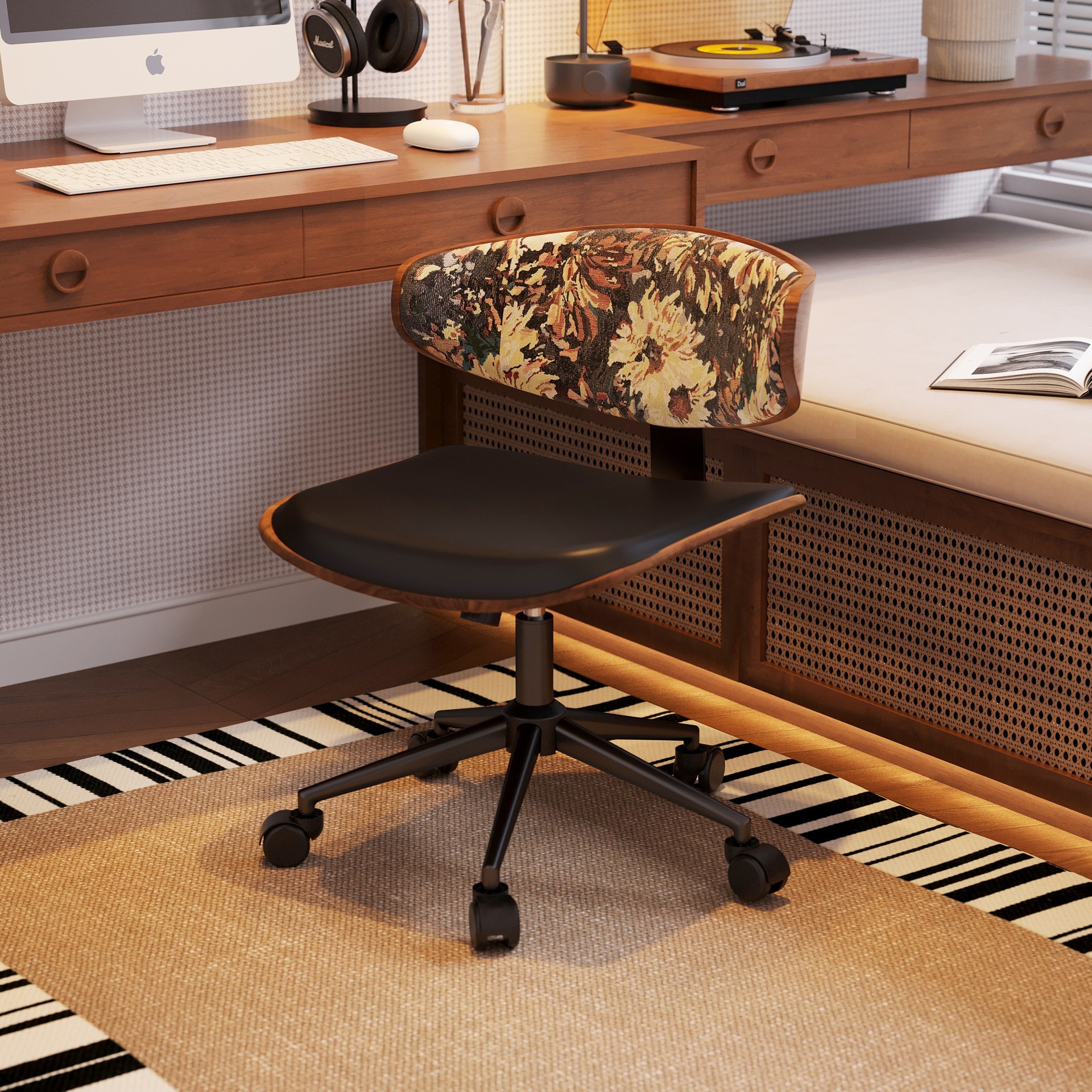 Silla de computadora de estilo medieval sala de estudio doméstica silla de respaldo de oficina elevable silla de escritorio giratorio silla de madera maciza silla imes