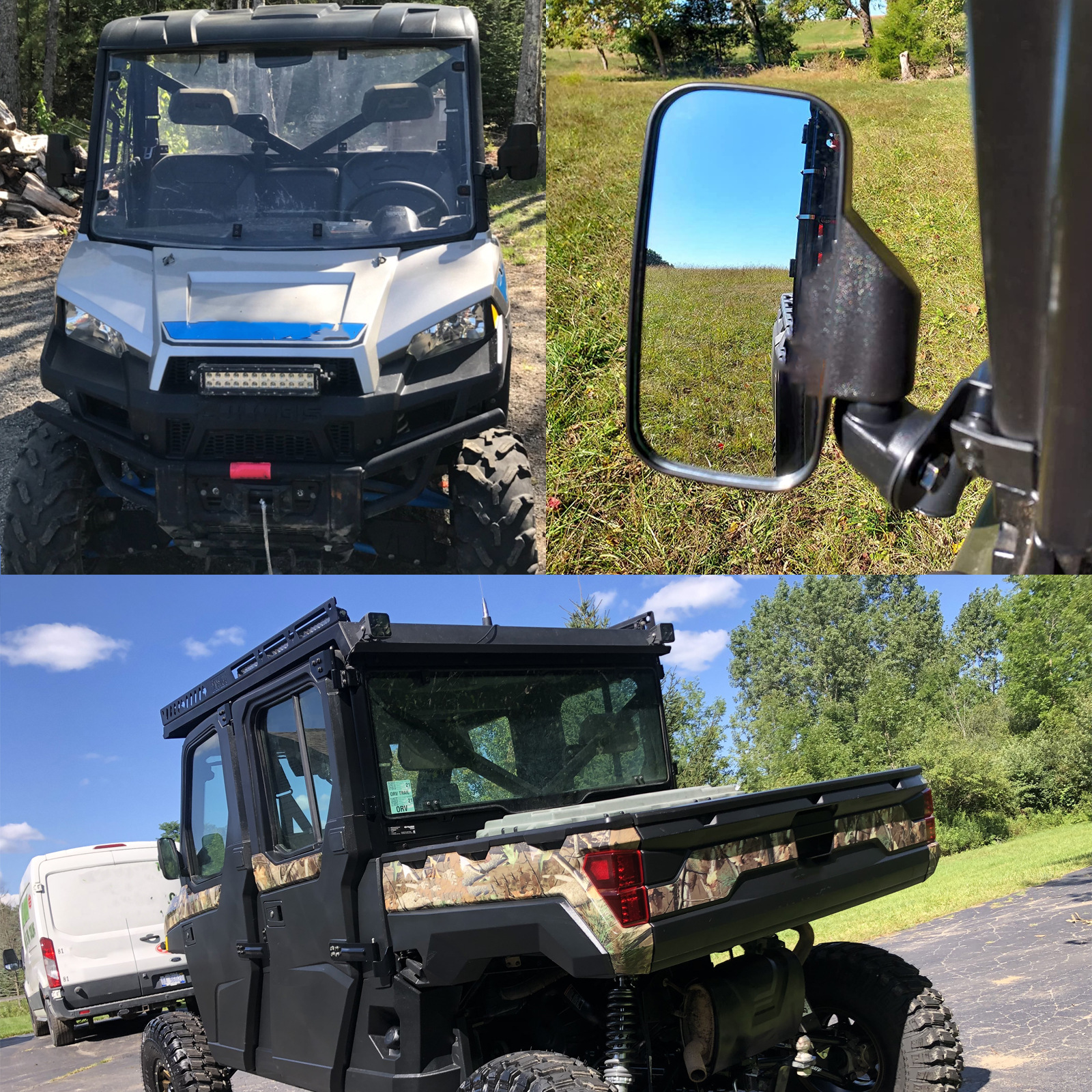 Cross-border hot selling UTV all terrain beach off-road vehicle auxiliary mirror reflector side mirror modified rearview mirror