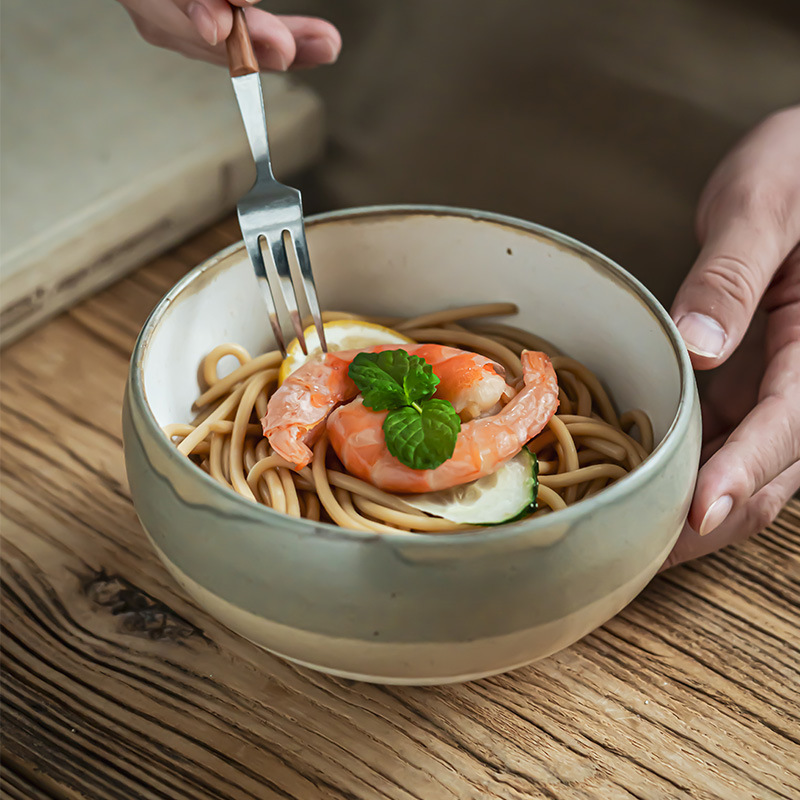Tazón de cerámica retro japonés, tazón de arroz casero, utensilios viejos al por mayor, tazón pequeño de 5 pulgadas, tazón de comida para una persona