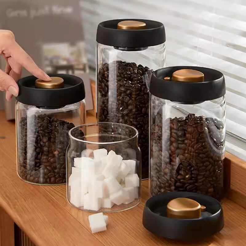 Vacuum Sealed Jar Food Grade Heat Resistant Glass Bottle Coffee Storage Jar Exhaust Storage Jar Storage Tea Jar