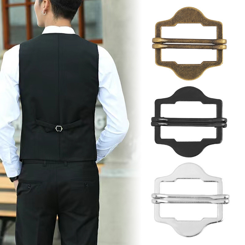 Wholesale waistcoat adjustable button metal belt button men's suit back Japanese buckle strap pants three buckle accessories