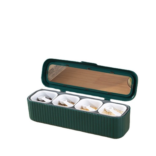 Nordic household seasoning box separated four-in-one seasoning sealed set household moisture-proof kitchen seasoning box with lid