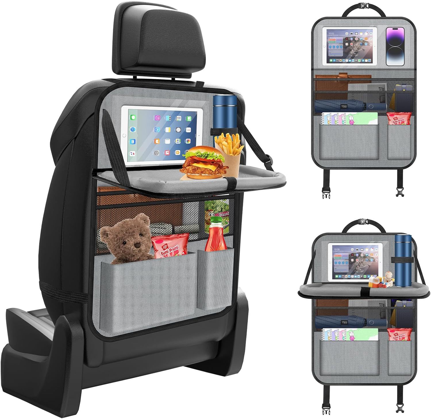 Nuevo tipo de explosión transfronteriza bolsa de almacenamiento del asiento trasero del automóvil contenedor de basura multifuncional mesa de comedor taza de soporte de respaldo de la silla anti-caña