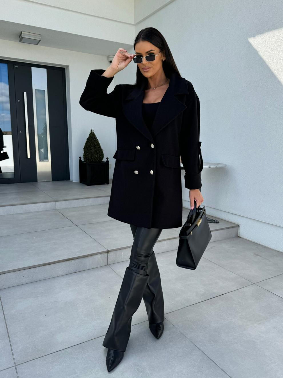 Women's Clothing New solid color H type suit collar woolen coat_voghion.com