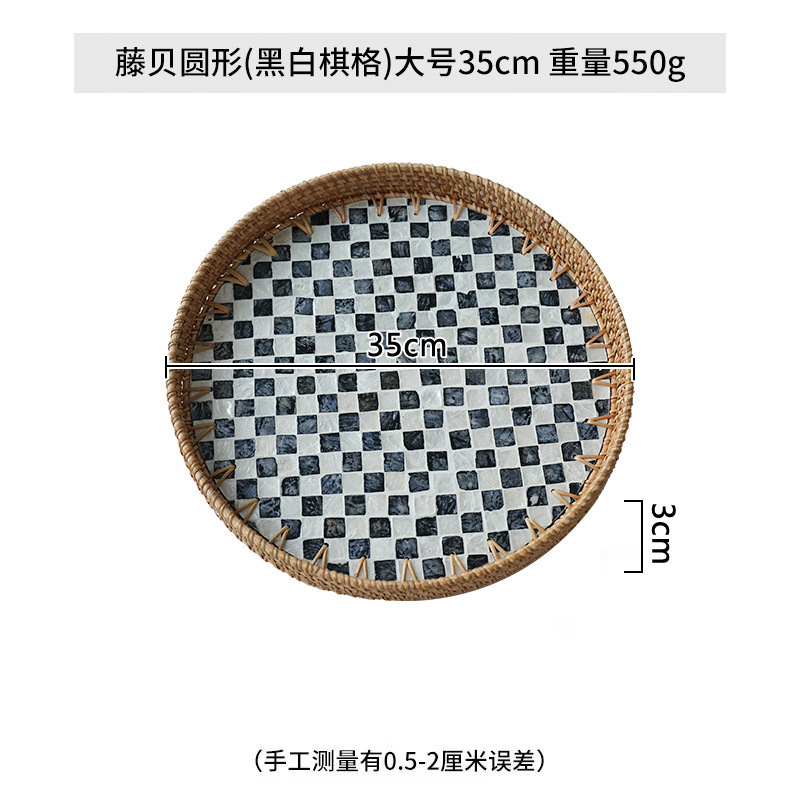 酒店民宿茶水杯子贝壳镶嵌拖盘摆放波西米亚装饰圆形花草树木花纹|undefined